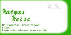 matyas weiss business card